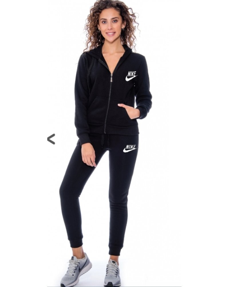 Nike Sportswear Club Fleece Women's Full Zip Hoodie & Pants Set Black