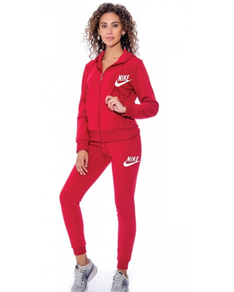 Nike Sportswear Club Fleece Women's Full Zip H& Pants Set Red