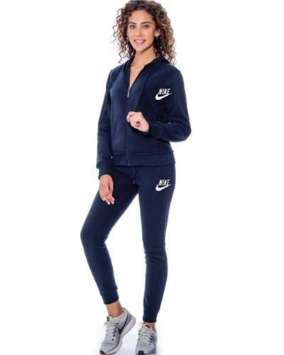 Nike Sportswear Club Fleece Women's Full Zip Hoodie & Pants Set Navy