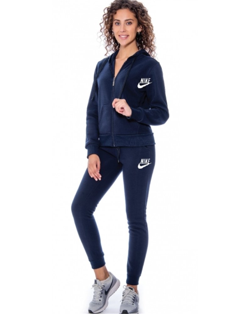 Nike Sportswear Club Fleece Women's Full Zip Hoodie & Pants Set Navy