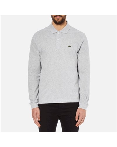Lacoste Long Sleeve Pique Polo Shirt Heather Gray