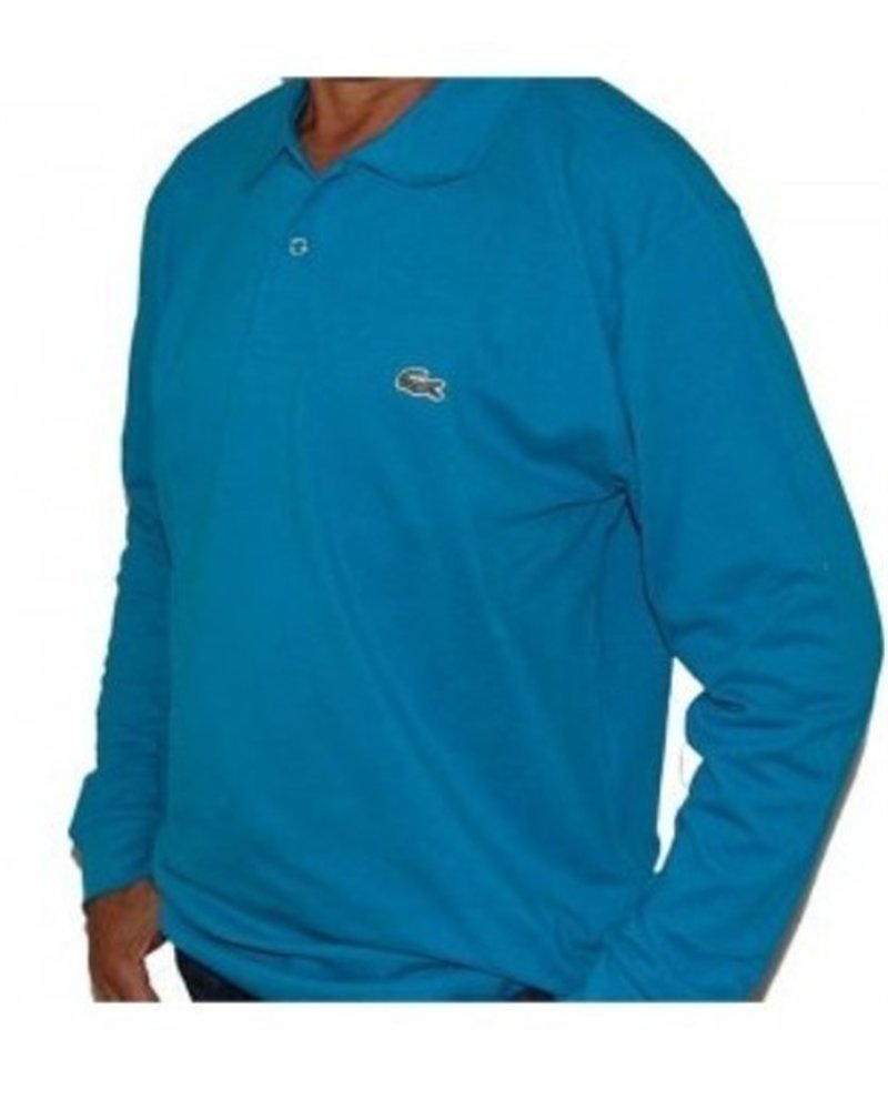 Lacoste Long Sleeve Pique Polo Shirt Turquoise