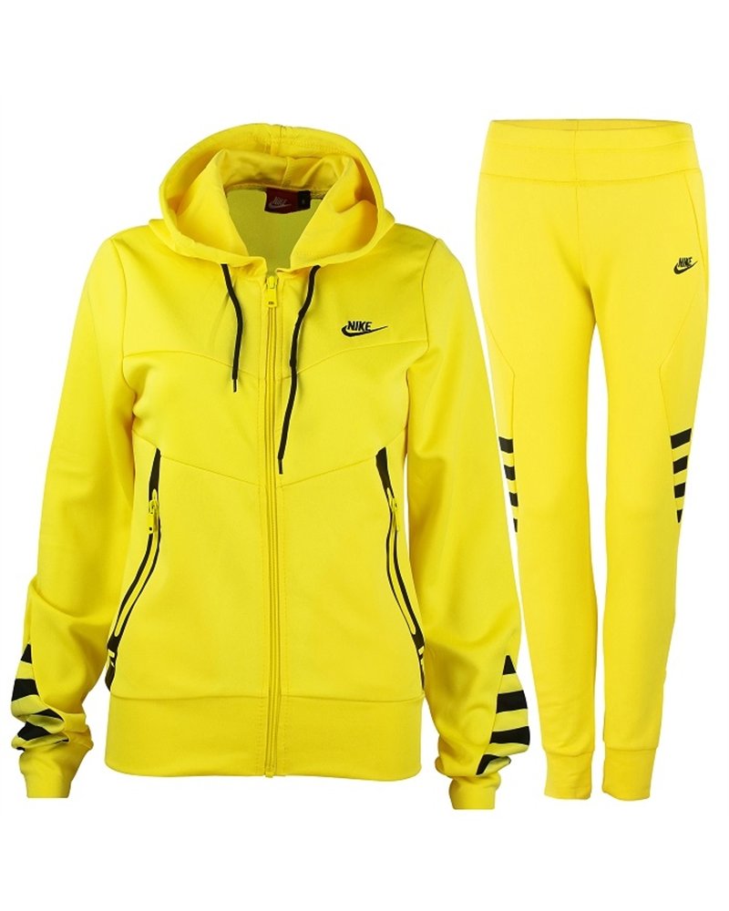 Nike Women's Sportswear Tech Fleece Hoodie &Pants  2 Pc Set  Yellow