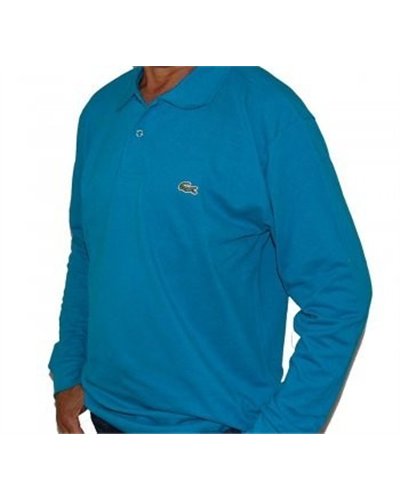 Lacoste Long Sleeve Pique Polo Shirt Turquoise