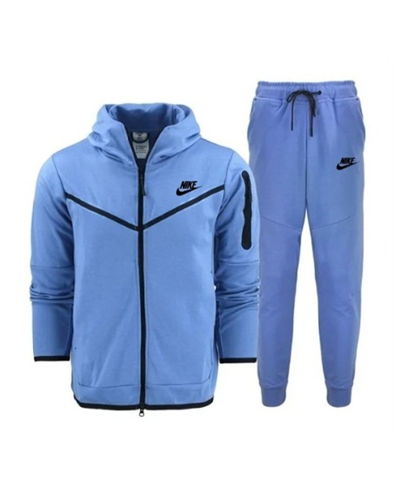 Nike Tech Fleece Full-Zip Hoodie & Pants 2 Pc Set  Dull Blue/Black