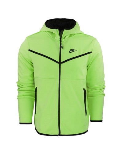 Nike Tech Fleece Full-Zip Hoodie & Pants 2 Pc Set Neon Lime Green/Black