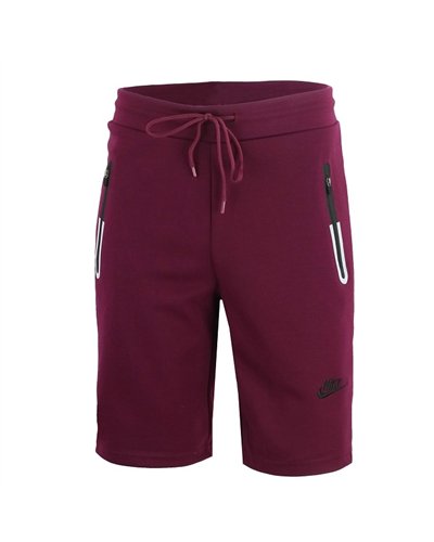Nike Men's Tech Short-Sleeve Full Zip Hoodie & Short Set Burgundy