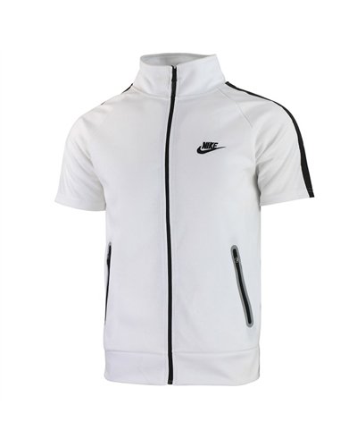 Nike Men's Tech Short-Sleeve Full Zip Hoodie & Short Set White