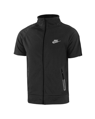 Nike Men's Tech Short-Sleeve Full Zip Hoodie & Short Set-Charcoal