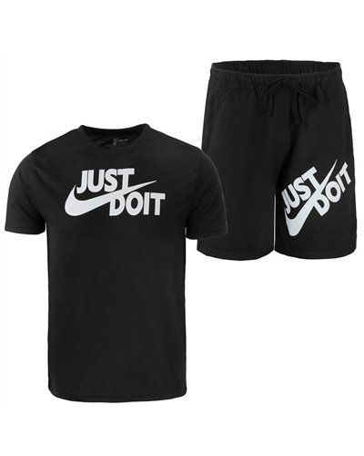 Nike Men's Just Do It Crewneck  Top & Short Set Black