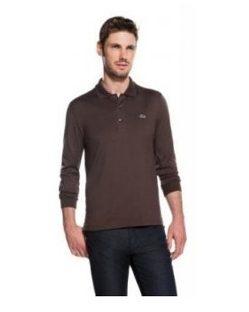 Lacoste Long Sleeve Pique Polo Shirt Brown