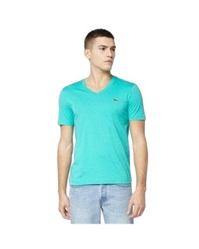 Lacoste Men's Pima Cotton V-Neck T-Shirt Turquoise