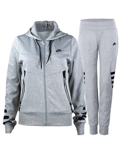Nike Women's Sportswear Tech Fleece Hoodie & Pants  2 Pc Set Gray