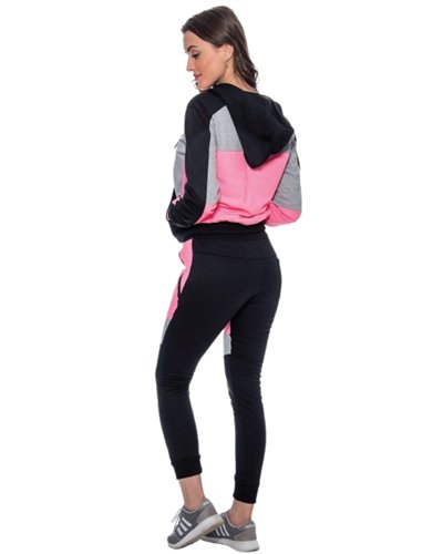 Nike Womens Essential Colorblock Full-Zip Fleece Hoodie & Pants Set