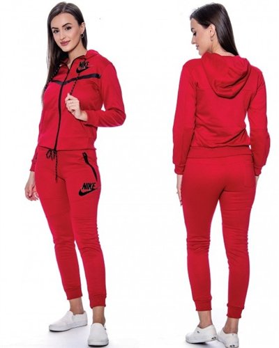 Nike Sportswear Tech Fleece Windrunner Women's Full-Zip Hoodie & Pants Set Red