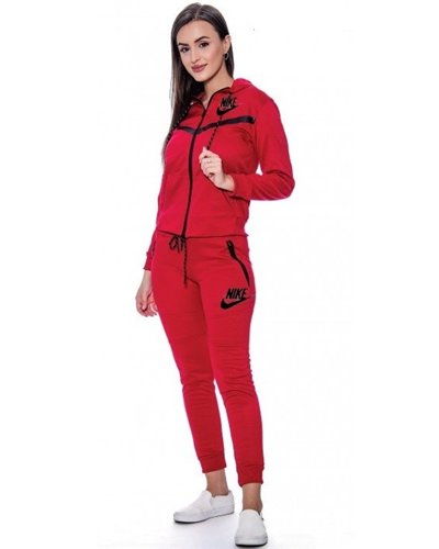 Nike Sportswear Tech Fleece Windrunner Women's Full-Zip Hoodie & Pants Set Red