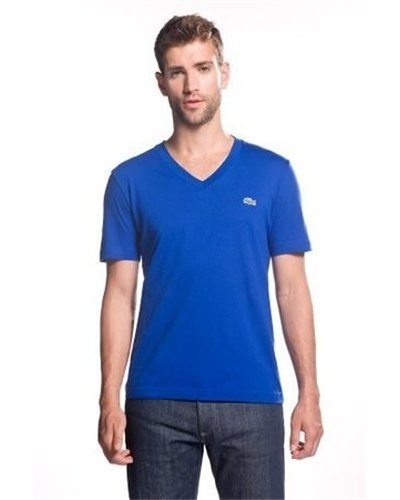 Lacoste Men's Pima Cotton V-Neck T-Shirt  Royal