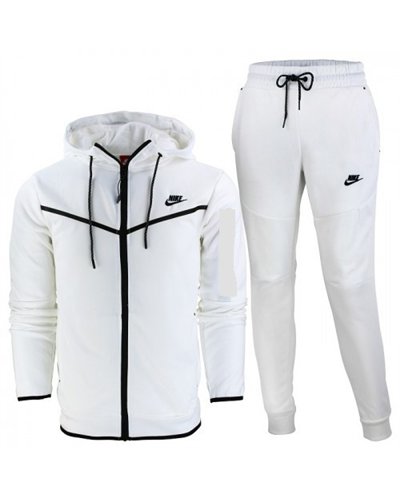 Nike Sportswear Club Fleece Men's Full Zip Hoodie & Pants Set White