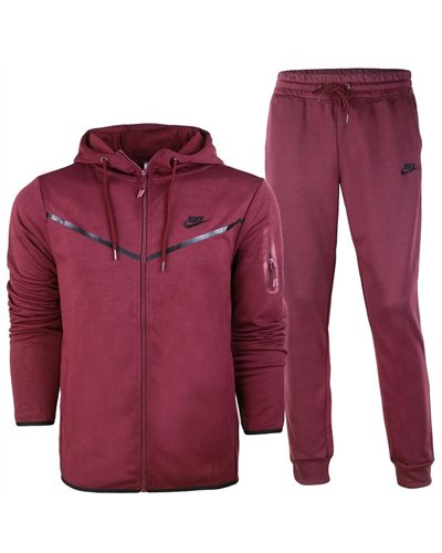 Nike Men's Tech  Fleece Zip Hoodie & Pants Set Burgundy
