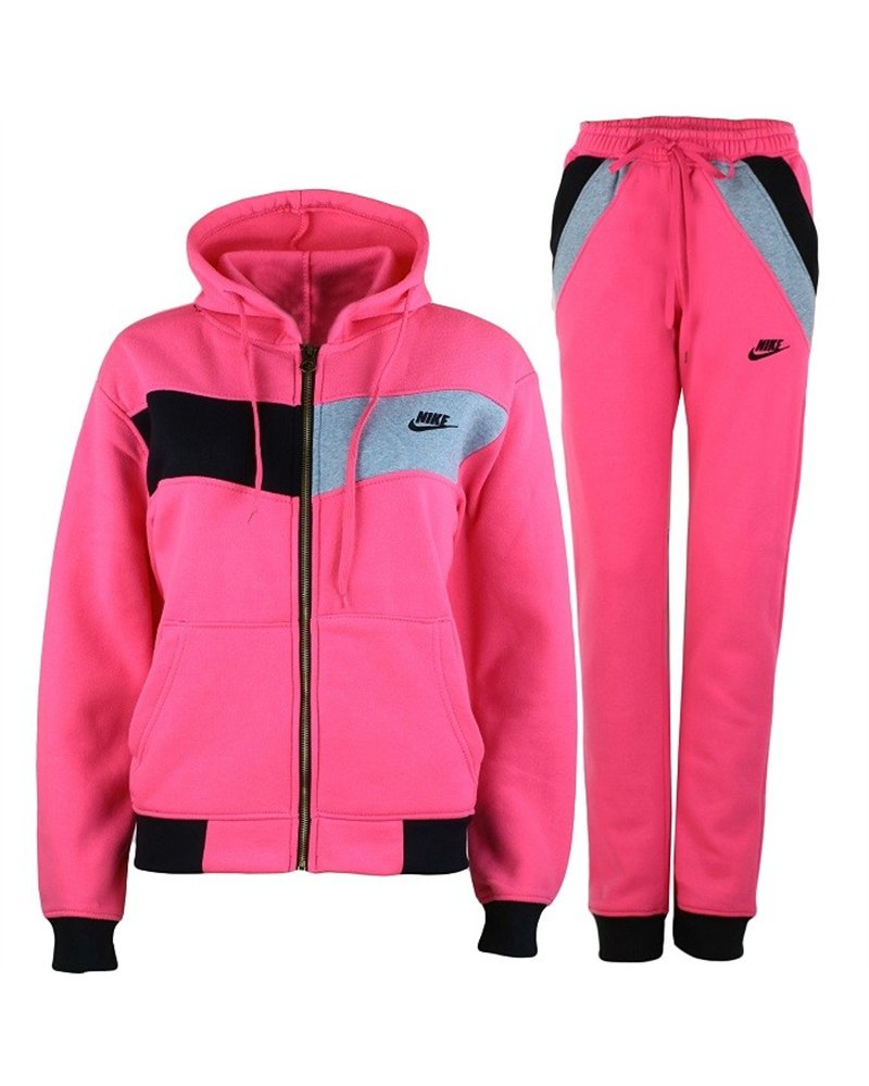 Nike Women's Essential Color Block Full-Zip Fleece Hoodie & Pants Set