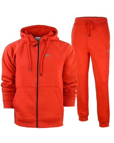 Lacoste  Full Zip-Up Hoodie & Pants Set Red