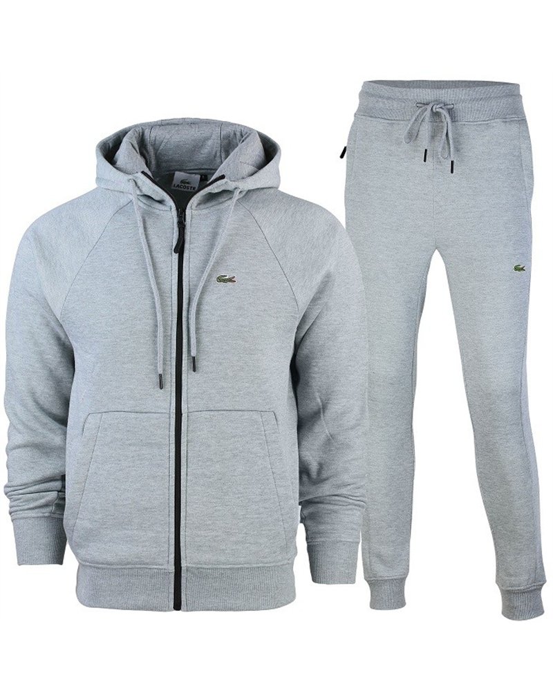 Lacoste  Full Zip-Up Hoodie & Pants Set Gray
