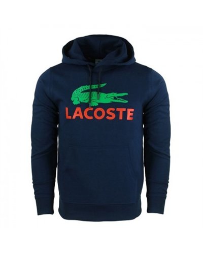 Lacoste Men’s Cotton Fleece Pullover Hoodie & Pants Set Navy