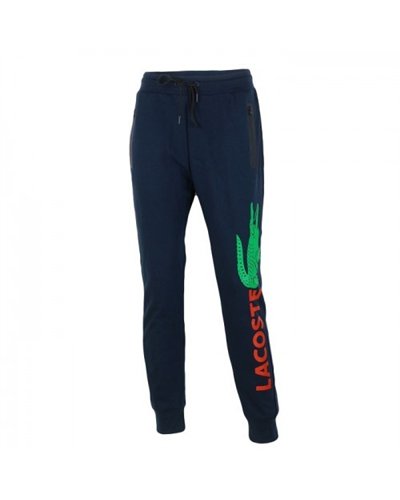 Lacoste Men’s Cotton Fleece Pullover Hoodie & Pants Set Navy