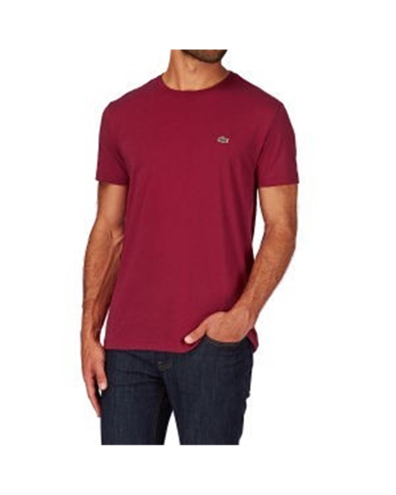 Lacoste Short Sleeve Pima Jersey Crew-Neck T-Shirt  Burgundy