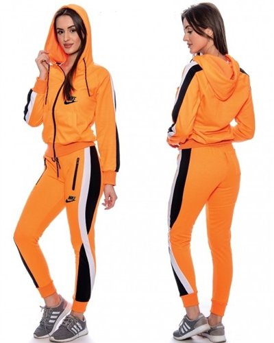 Nike Womens Essential Colorblock Full-Zip Fleece Hoodie & Pants Set