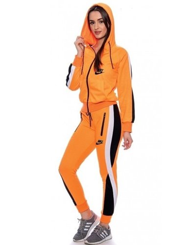 Nike Womens Essential Colorblock Full-Zip Fleece Hoodie & Pants Set