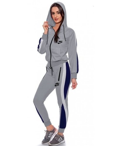Nike Womens Essential Colorblock Full-Zip Fleece Hoodie & Pants Set