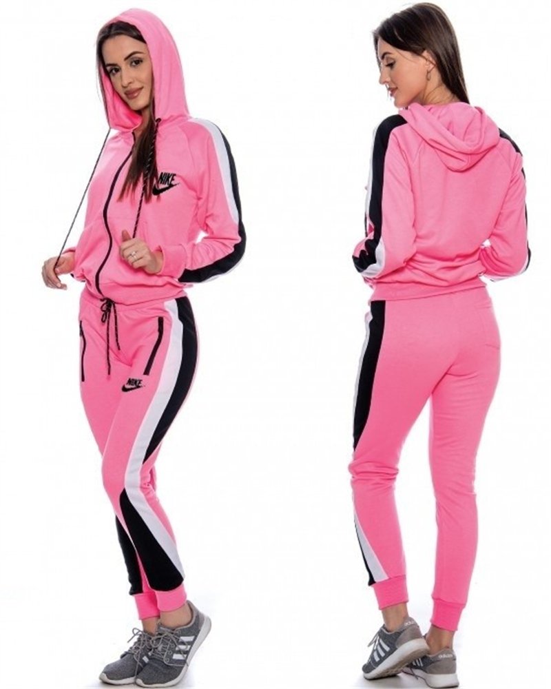 Nike Womens Essential Colorblock Full-Zip Fleece Hoodie & Pants Set