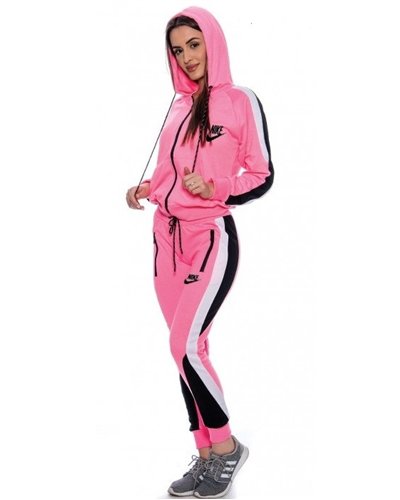 Nike Womens Essential Colorblock Full-Zip Fleece Hoodie & Pants Set