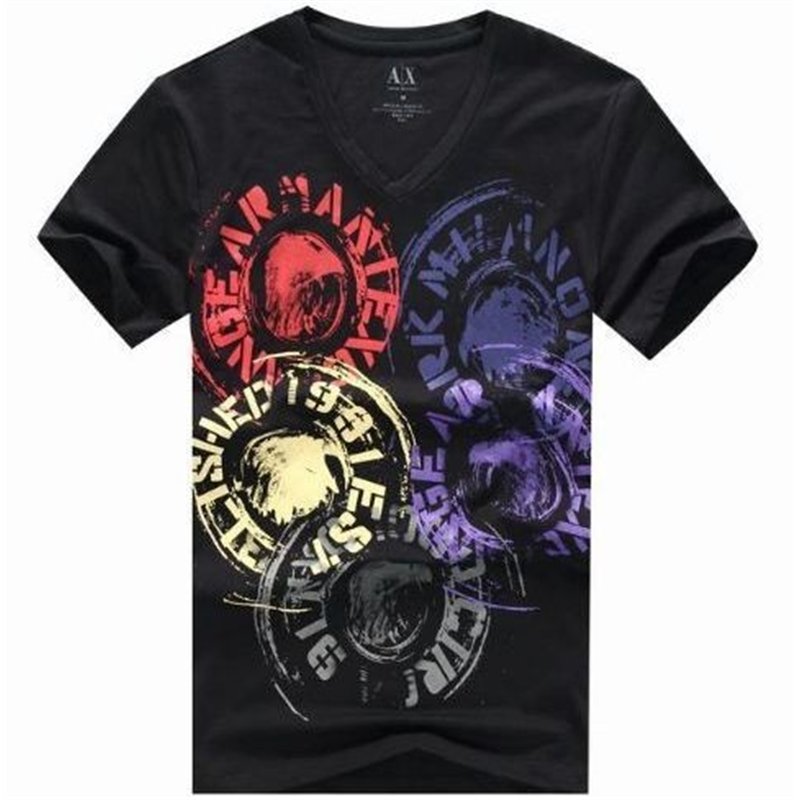 Armani Men's AX Tee Shirt In Black  New For 2017