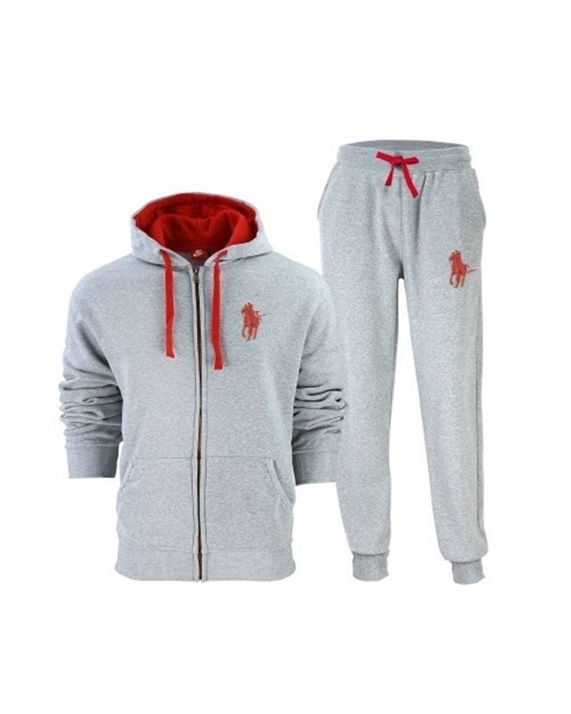 Polo Ralph Lauren Colorblock Fleece Zip Hoodie & Pants Set Gray
