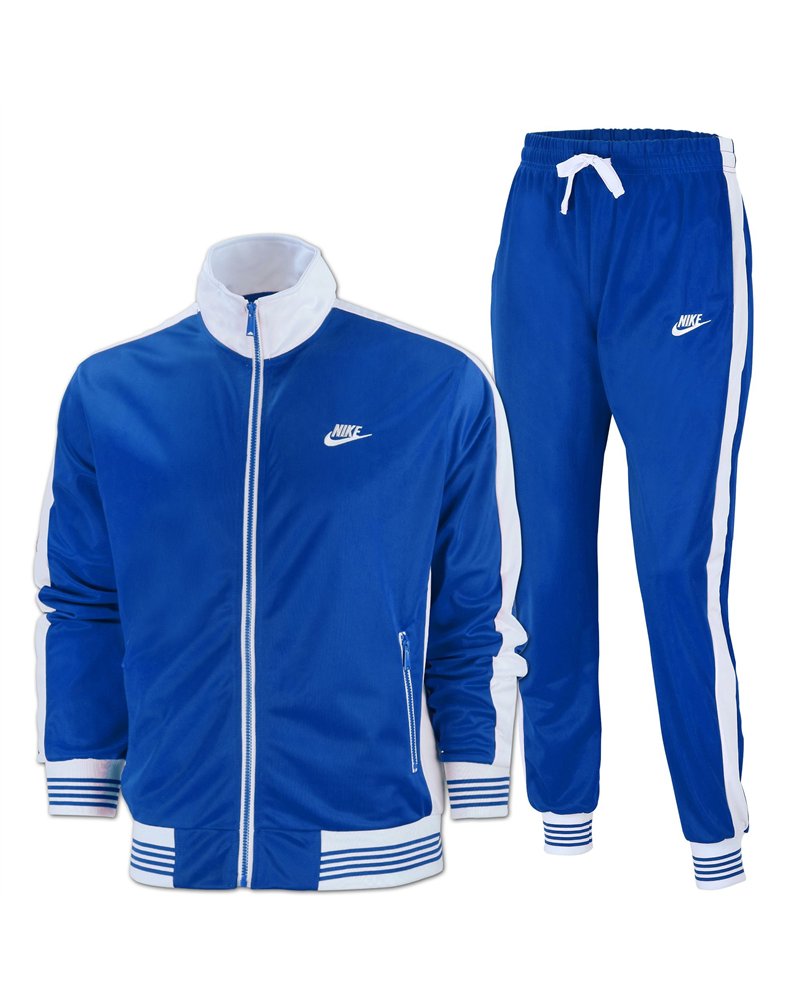 Nike Sportswear  Men's Knit Track Suite 2 Pc Set Royal/White