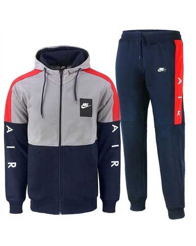 Nike Patch Sportswear Club Fleece Colorblock  Zip  Hoodie & Pants Set