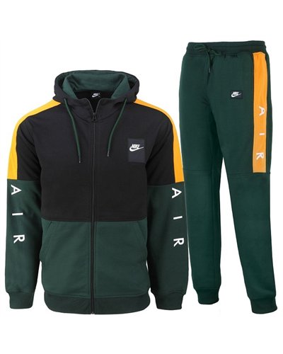 Nike Patch Sportswear Club Fleece Colorblock  Zip  Hoodie & Pants Set
