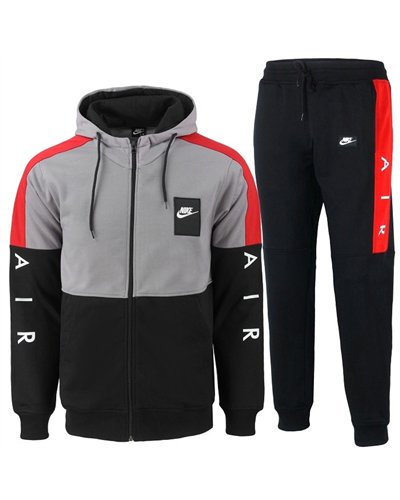 Nike Patch Sportswear Club Fleece Colorblock  Zip  Hoodie & Pants Set