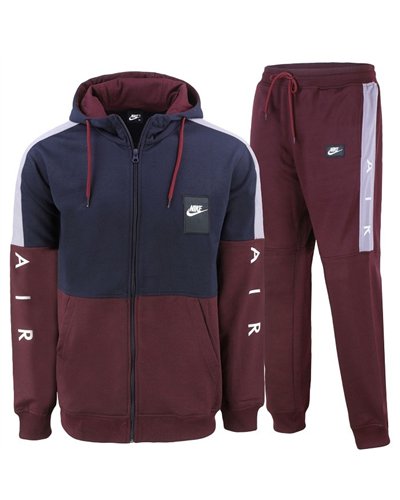 Nike Patch Sportswear Club Fleece Colorblock  Zip  Hoodie & Pants Set