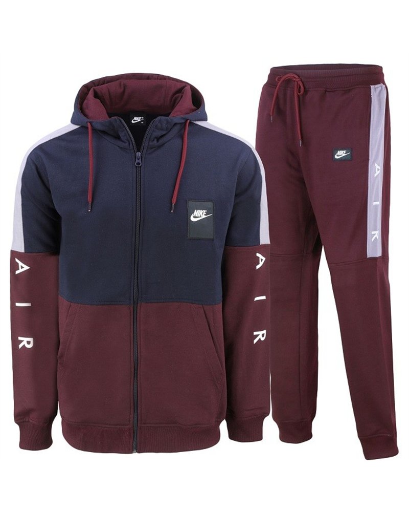 Nike Patch Sportswear Club Fleece Colorblock  Zip  Hoodie & Pants Set