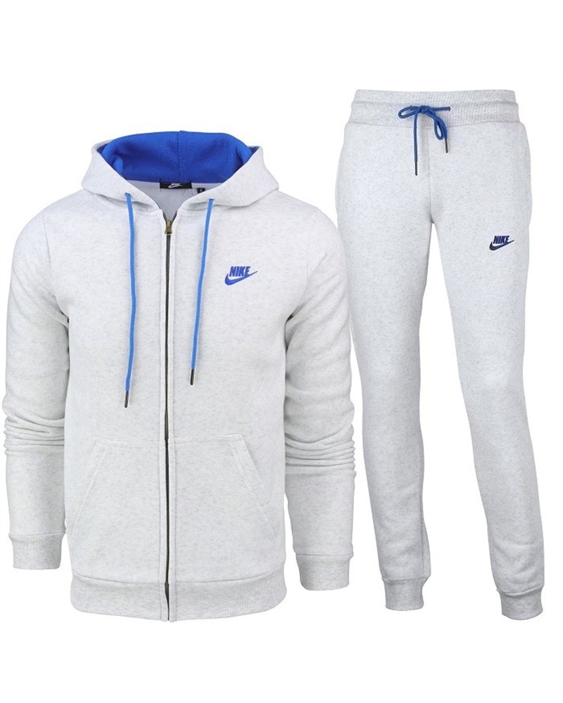 Nike Sportswear Club Fleece Zip Hoodie & Pants Set Gray/Blue