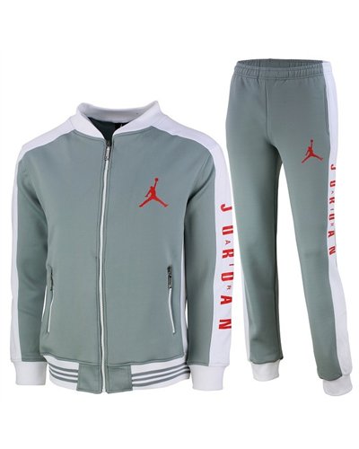 Nike Jordan Men's Cotton Zip Jacket & Pants Set Gray
