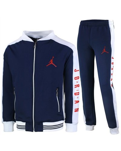 Nike Jordan Men's Double Knit Zip Jacket  & Pants Set Navy/White