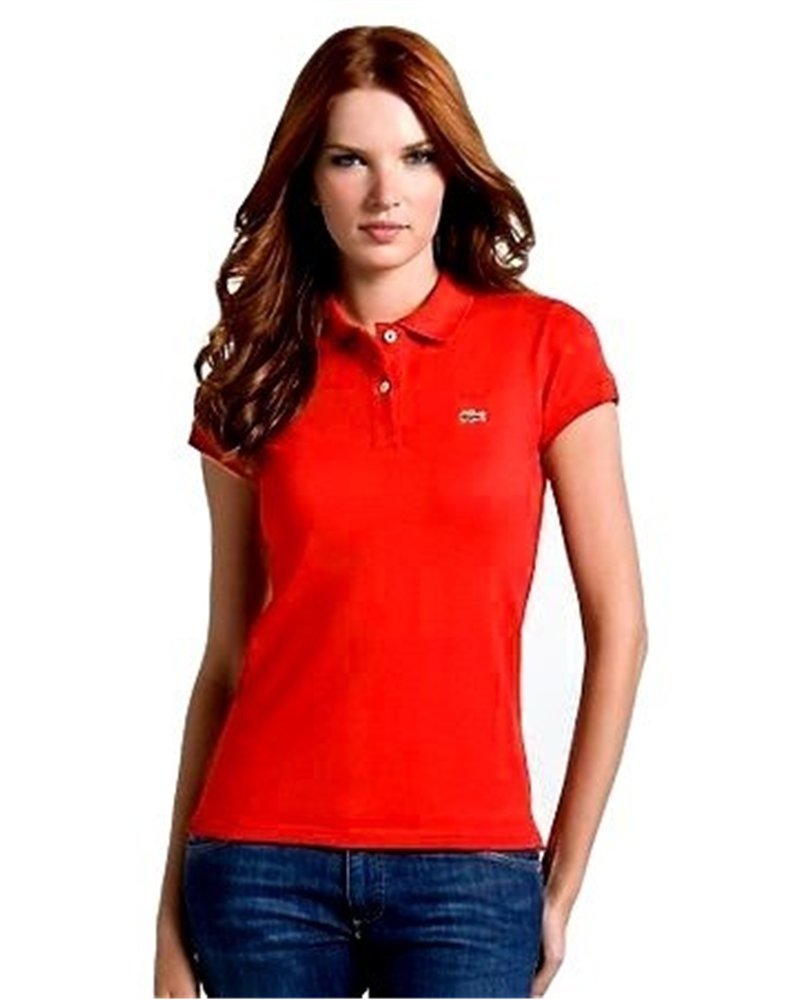 Lacoste Womens Classic Short Sleeve Polo Shirt - Red