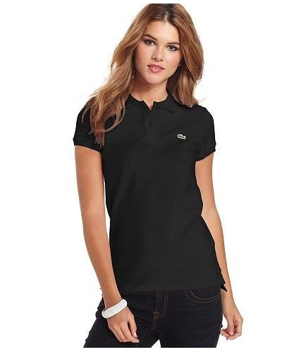 Lacoste Womens Classic Short Sleeve Polo Shirt - Black