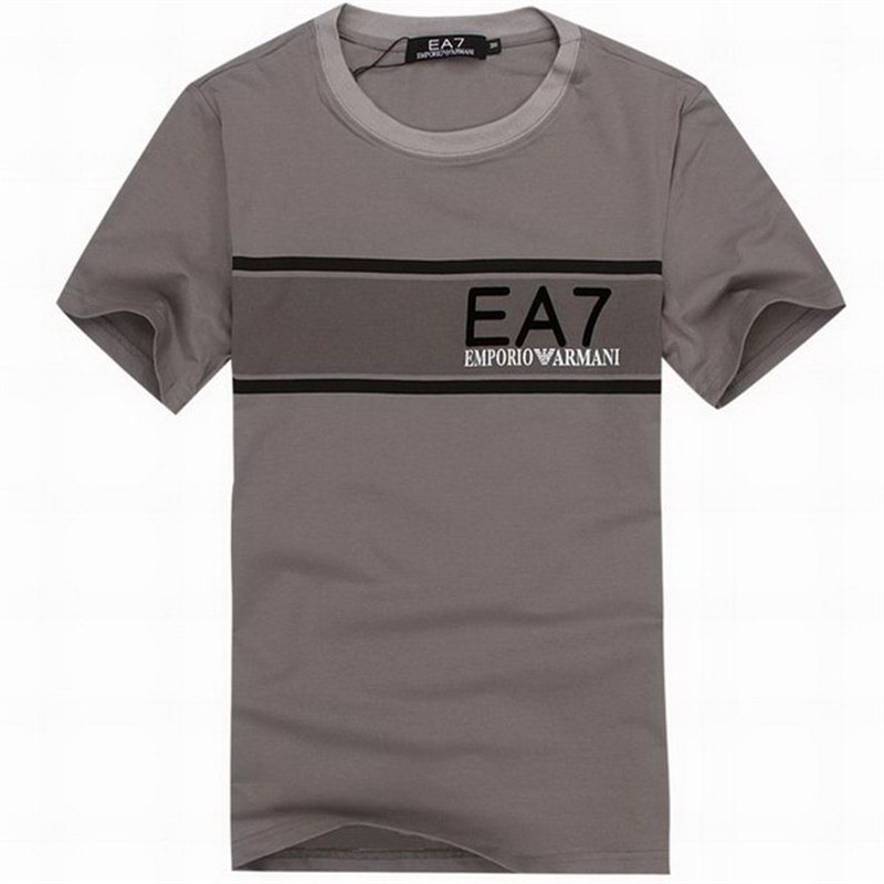 Armani  Men's  EA 7 Crew Neck  Tee Shirt In Gray