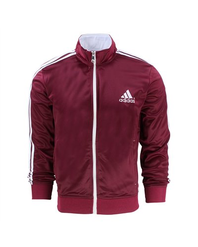 Adidas 3-Stripe Tricoat Track Set Jacket & Pants Burgundy