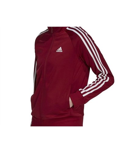 Adidas 3-Stripe Tricoat Track Set Jacket & Pants Burgundy